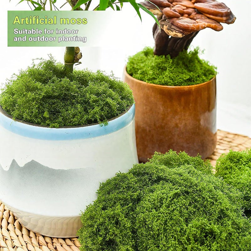 Soupiar 7oz Artificial Fake Moss for Indoor Plants, Faux Green Moss Potted Crafts Mosser DIY Garden Decor - Image 5